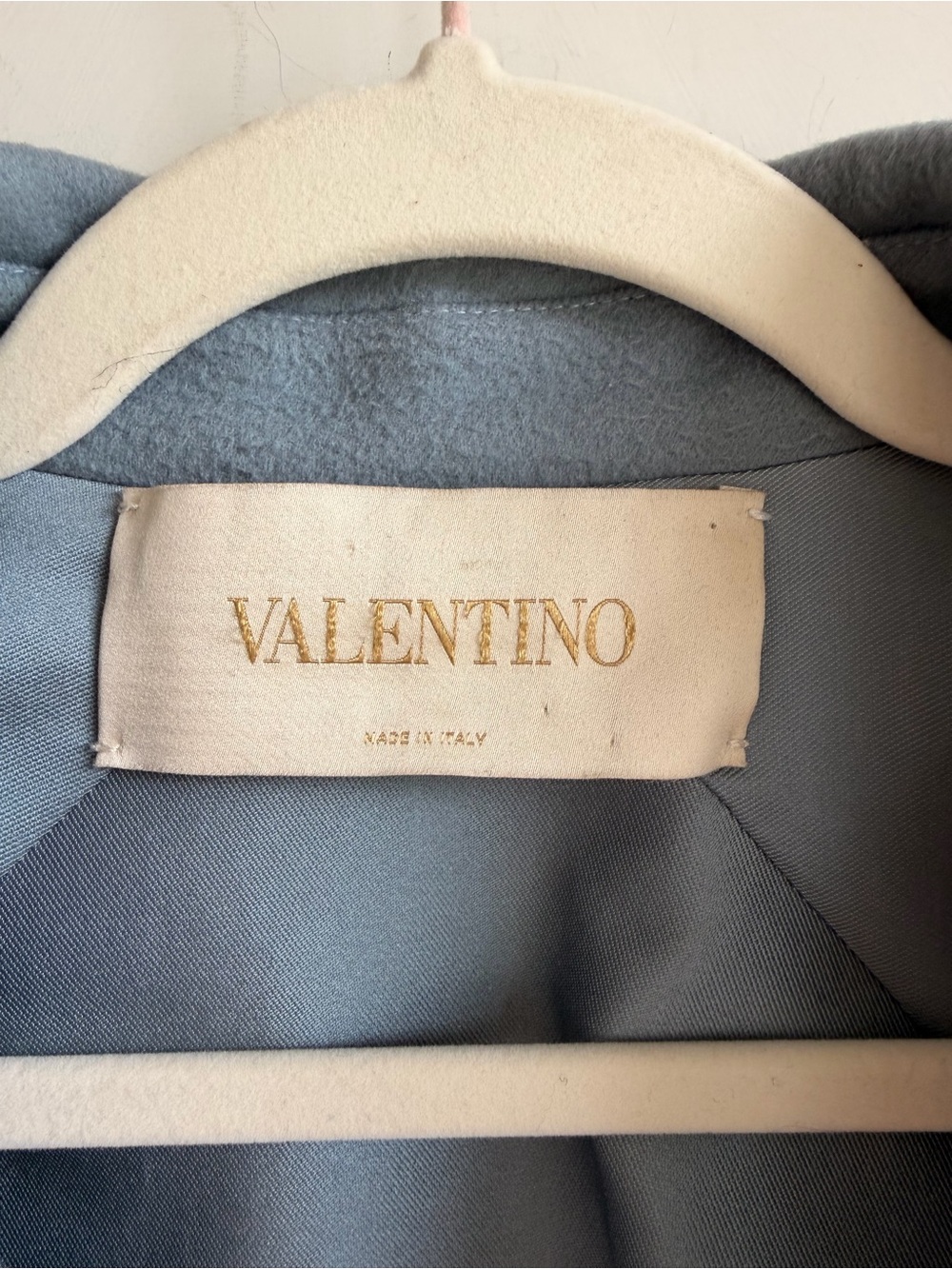 Valentino Light Blue Embroidered Wool Trench Coat - Picture 2 of 11